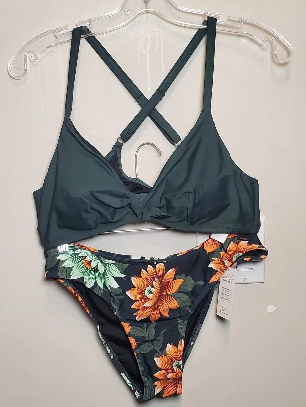 249. NWT - CUPSHE - Floral Print Knot Adjustable Bikini Bathing Suit - Picture 3 of 7